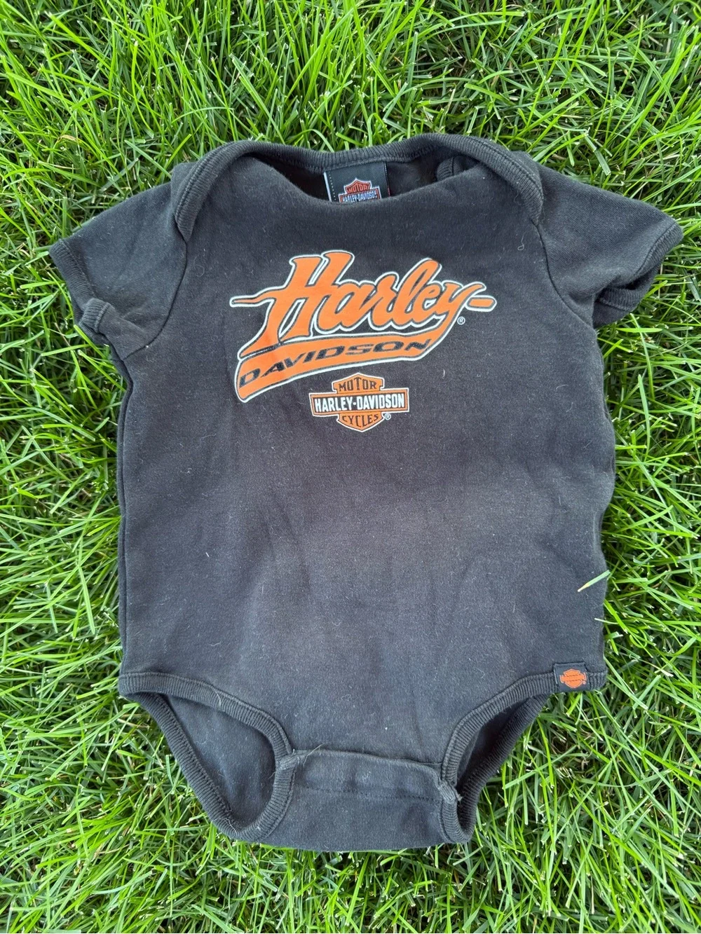 Harley-Davidson Black and Orange Infant Bodysuit